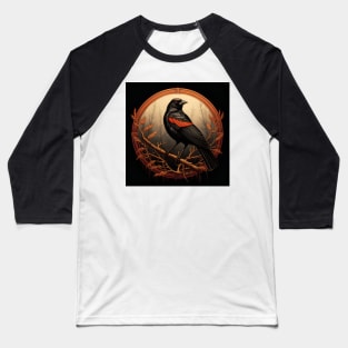 Red winged blackbird on branch graphic Baseball T-Shirt